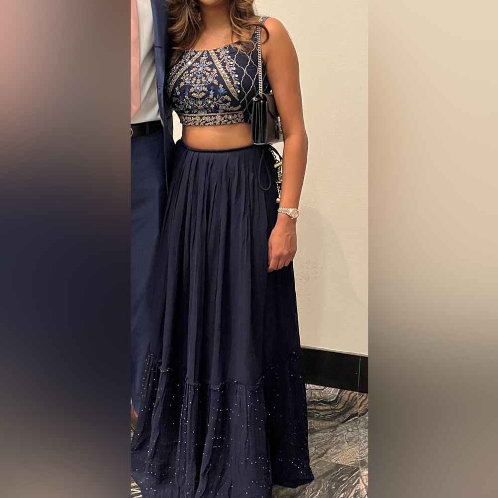 Navy Blue Lengha
